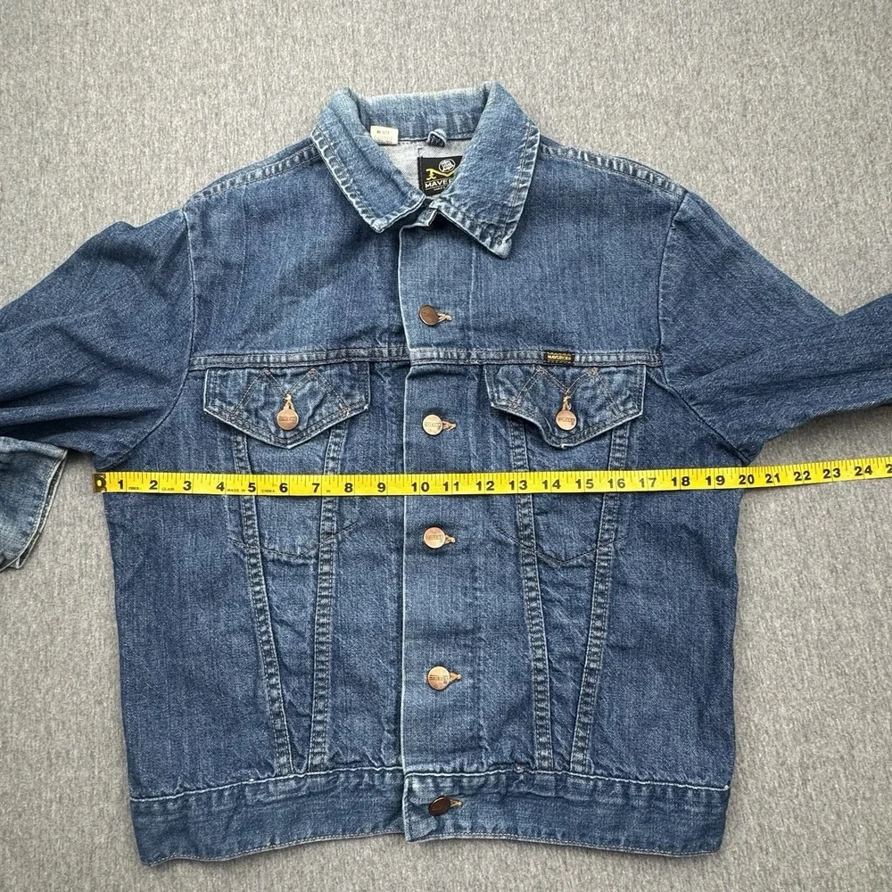 Maverick Blue Bell Denim Jean Trucker Jacket Size 38‎ USA Vintage Vtg Button